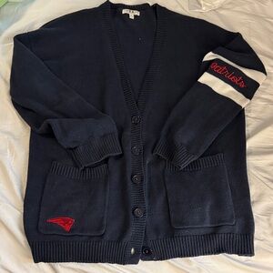 Patriots Navy Blue Cardigan Sweater